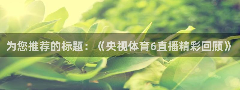 nba直播龙门：为您推荐的标题：《央视体育6直播精彩回顾》
